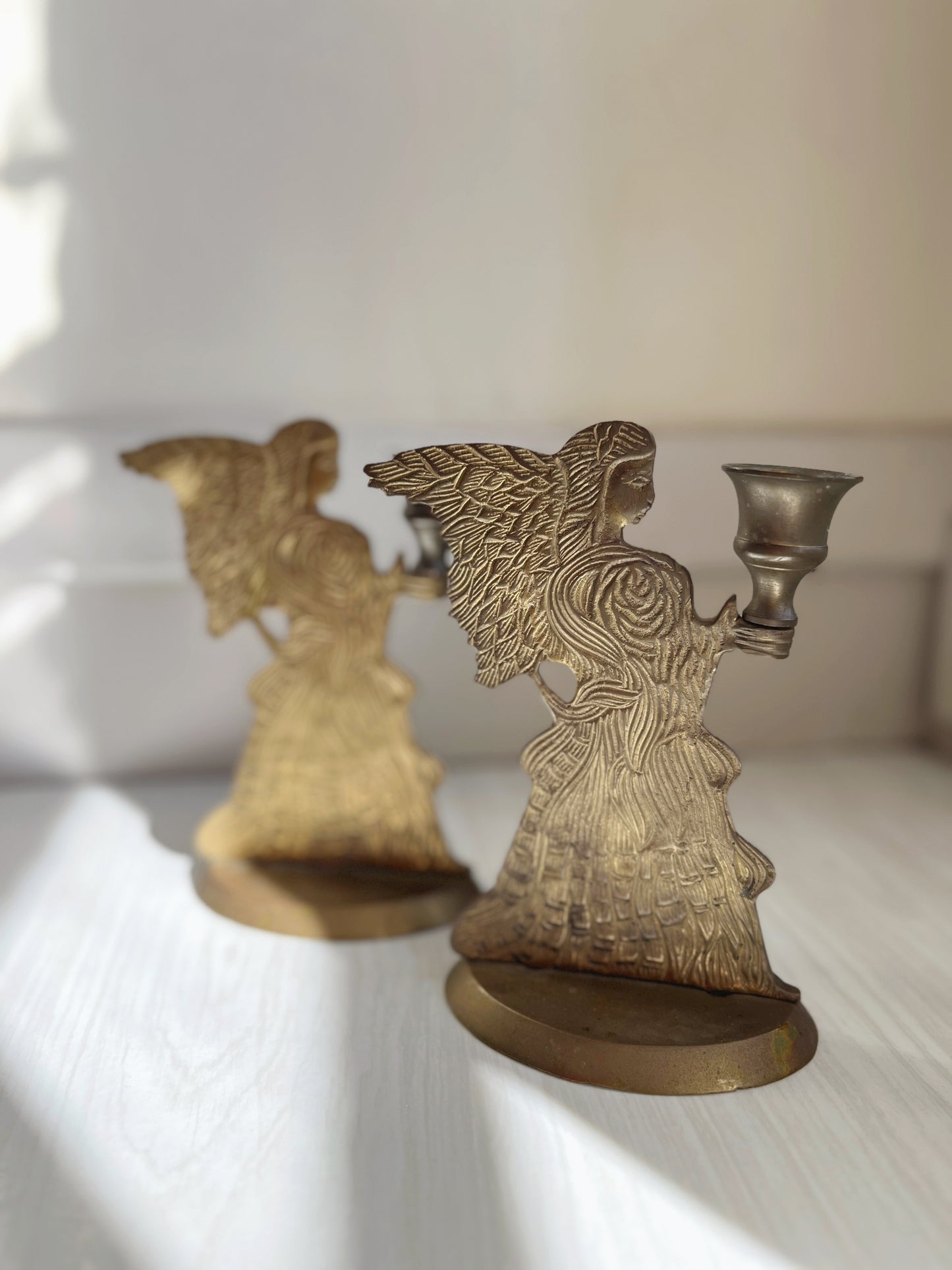 Brass Angel Candleholders
