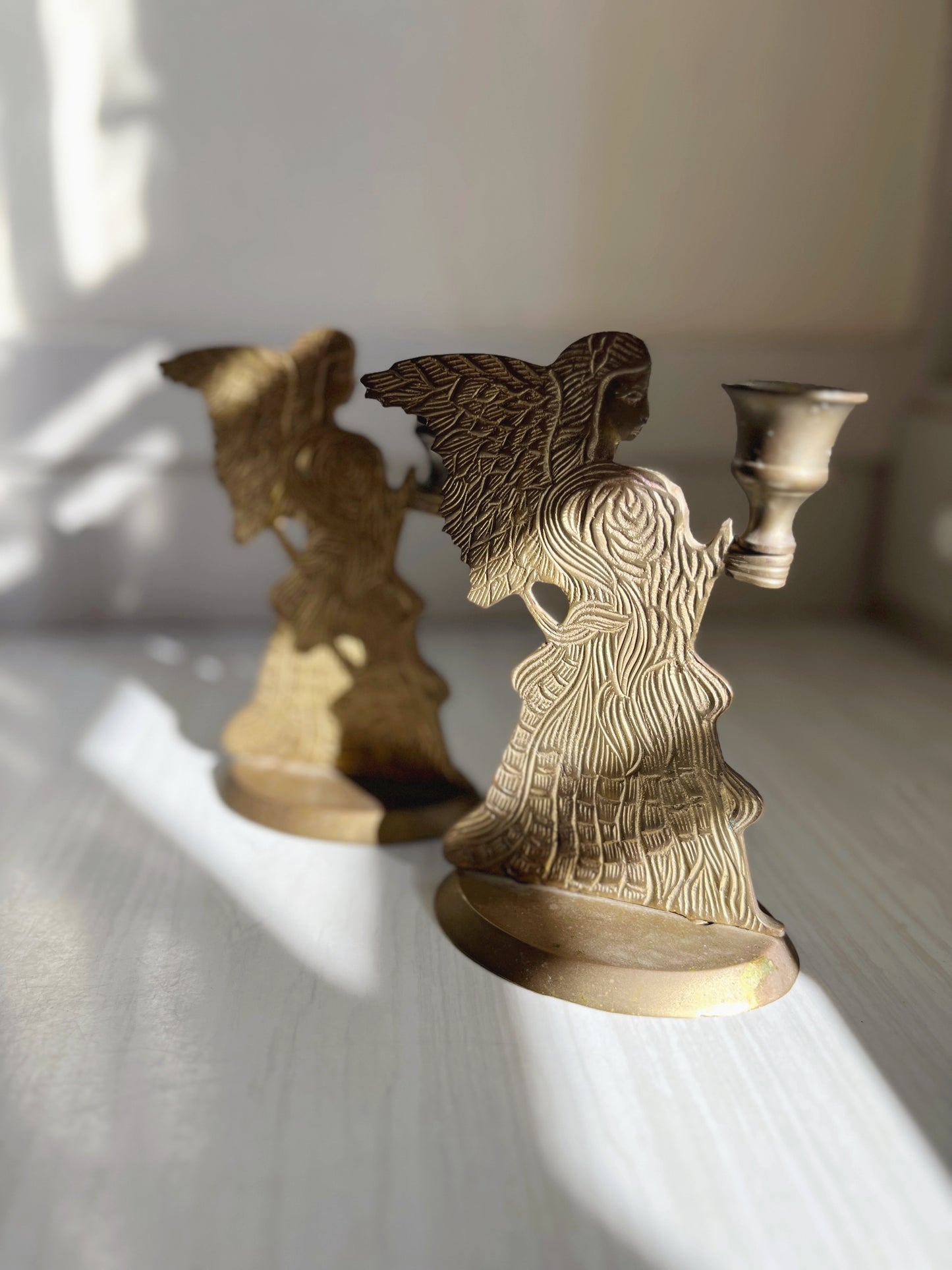 Brass Angel Candleholders
