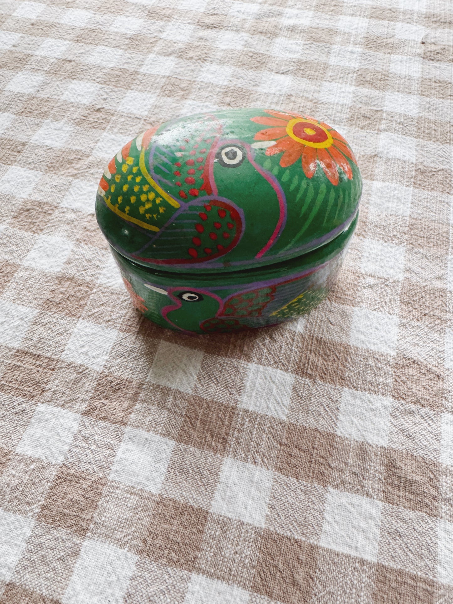 Green Ceramic Trinket Box