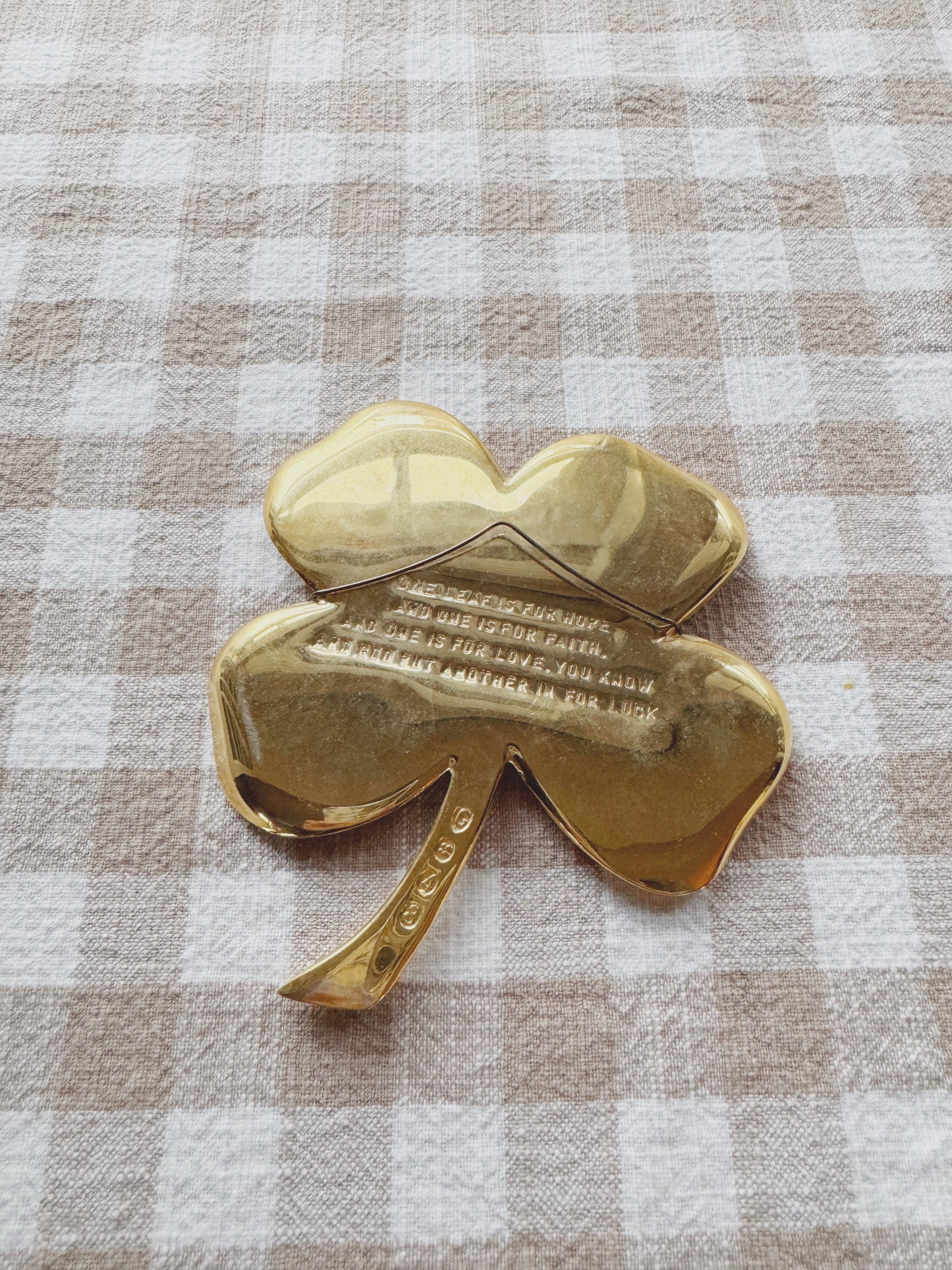 Custom Listing for Amanda (Brass Shamrock)