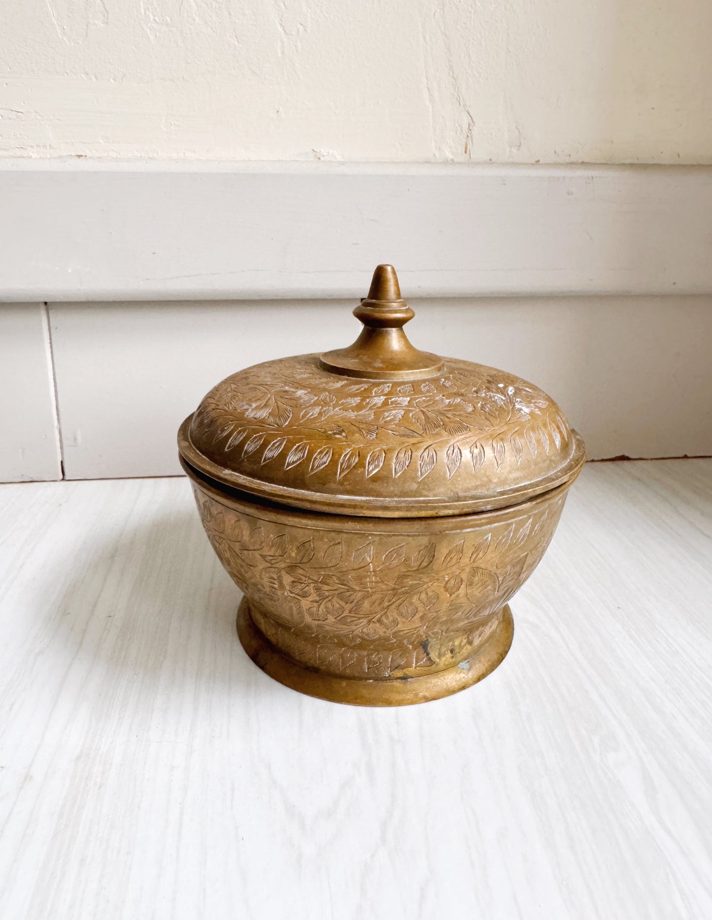 Custom Listing for Maggie (Etched Brass Vessel)