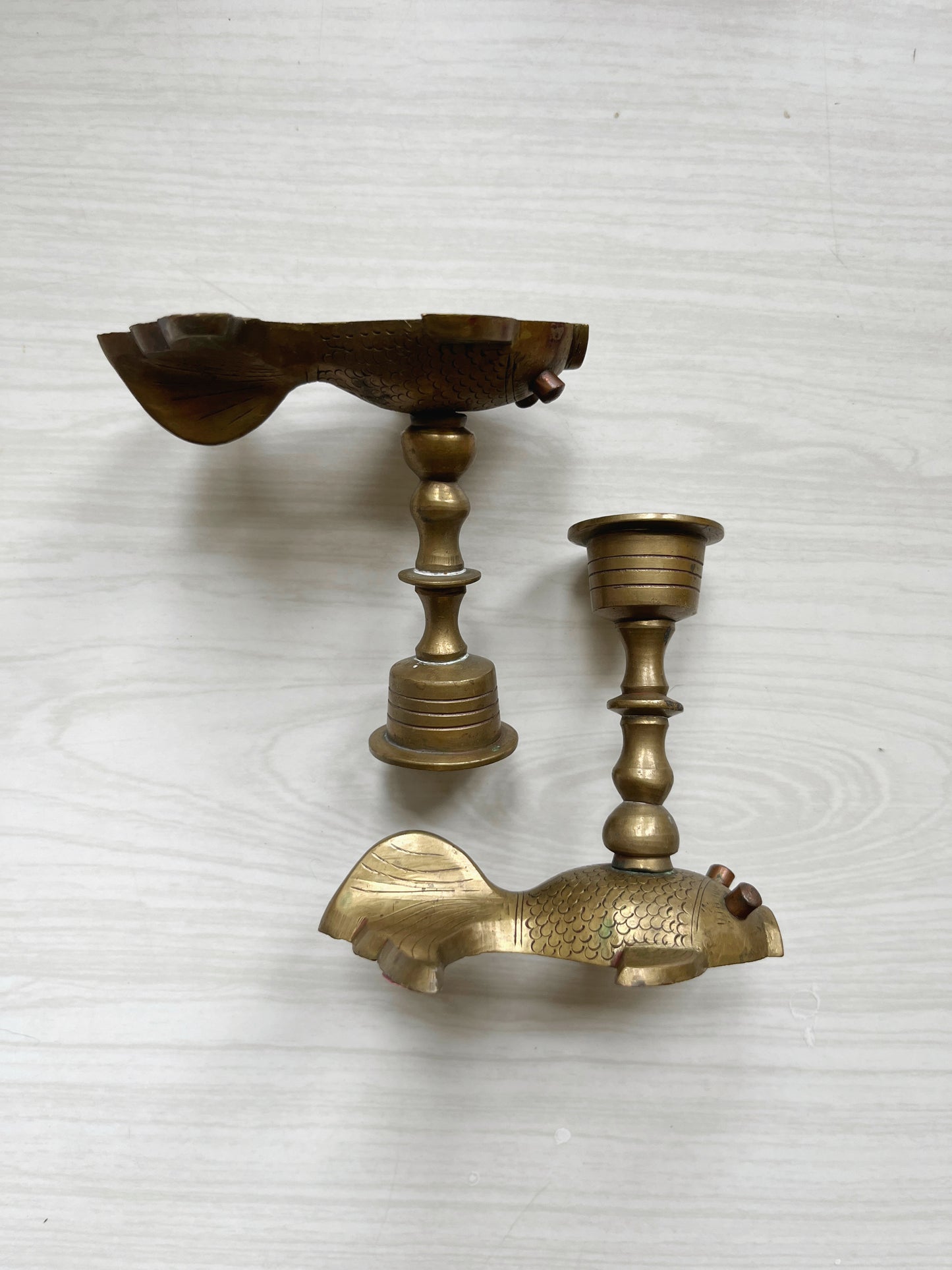 Brass Koi Candle Holders