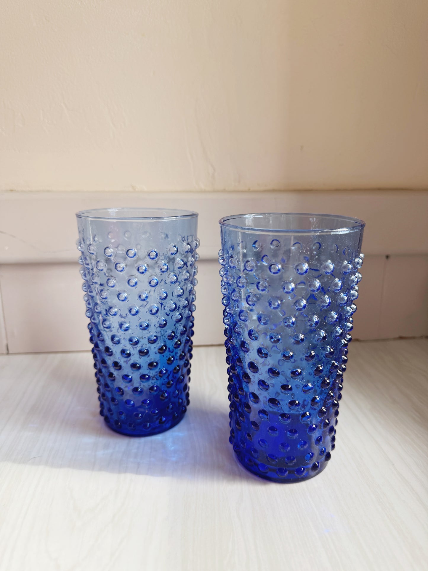 Blue Hobnail Tumblers (Large)