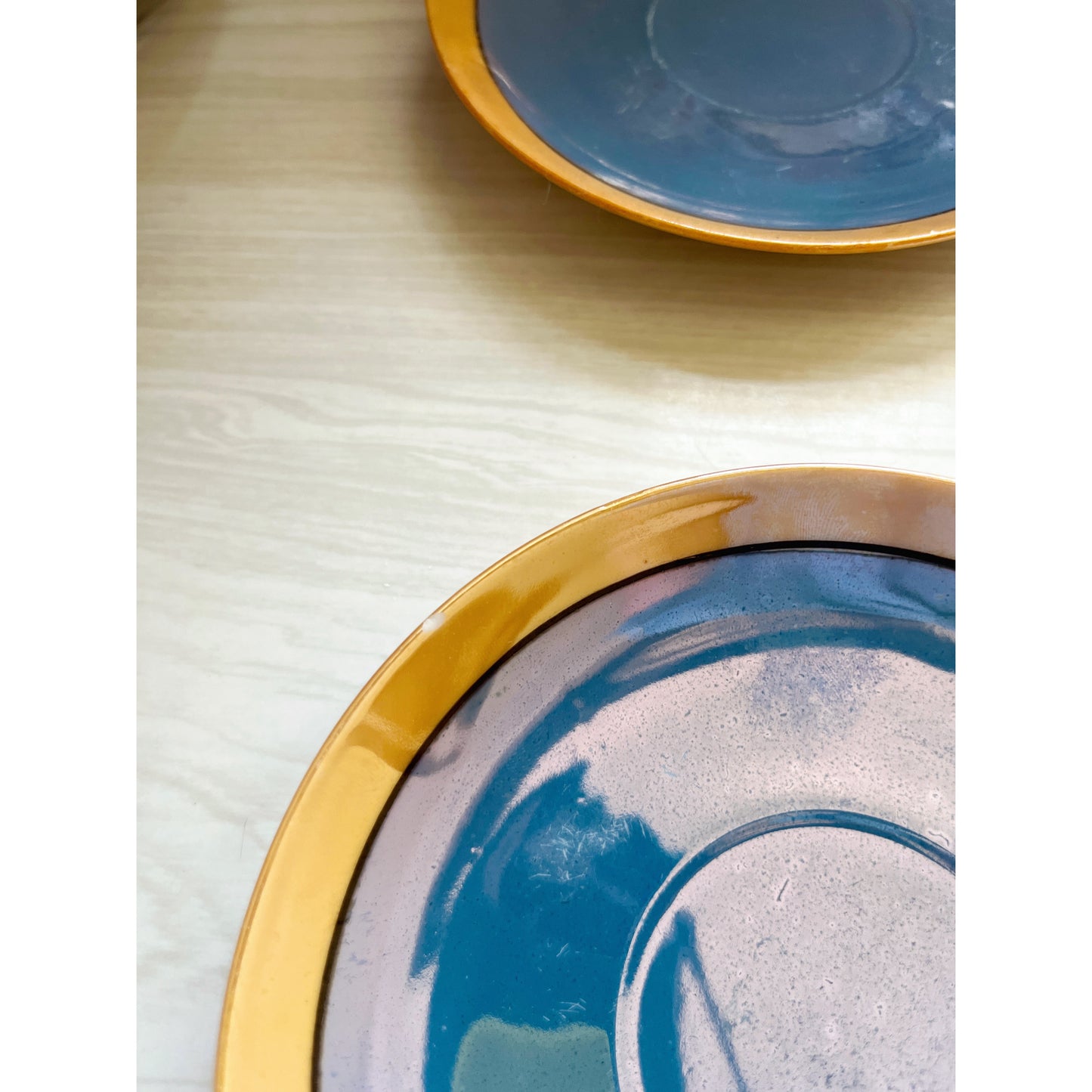 Lusterware Porcelain Teacups & Saucers