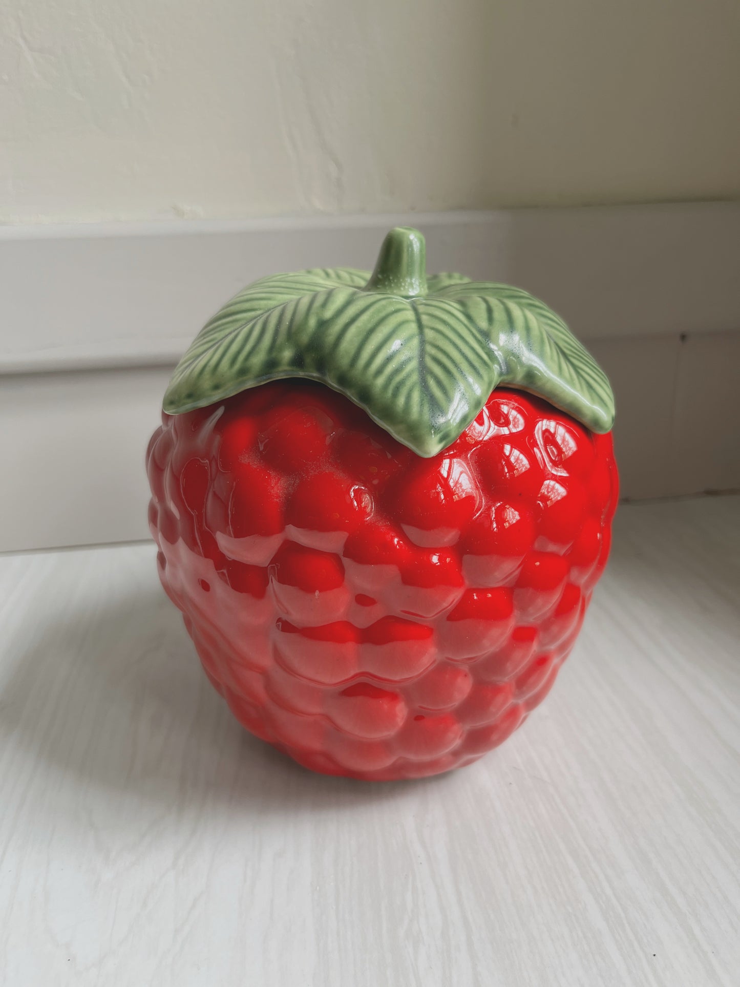 Ceramic Raspberry Lidded Container
