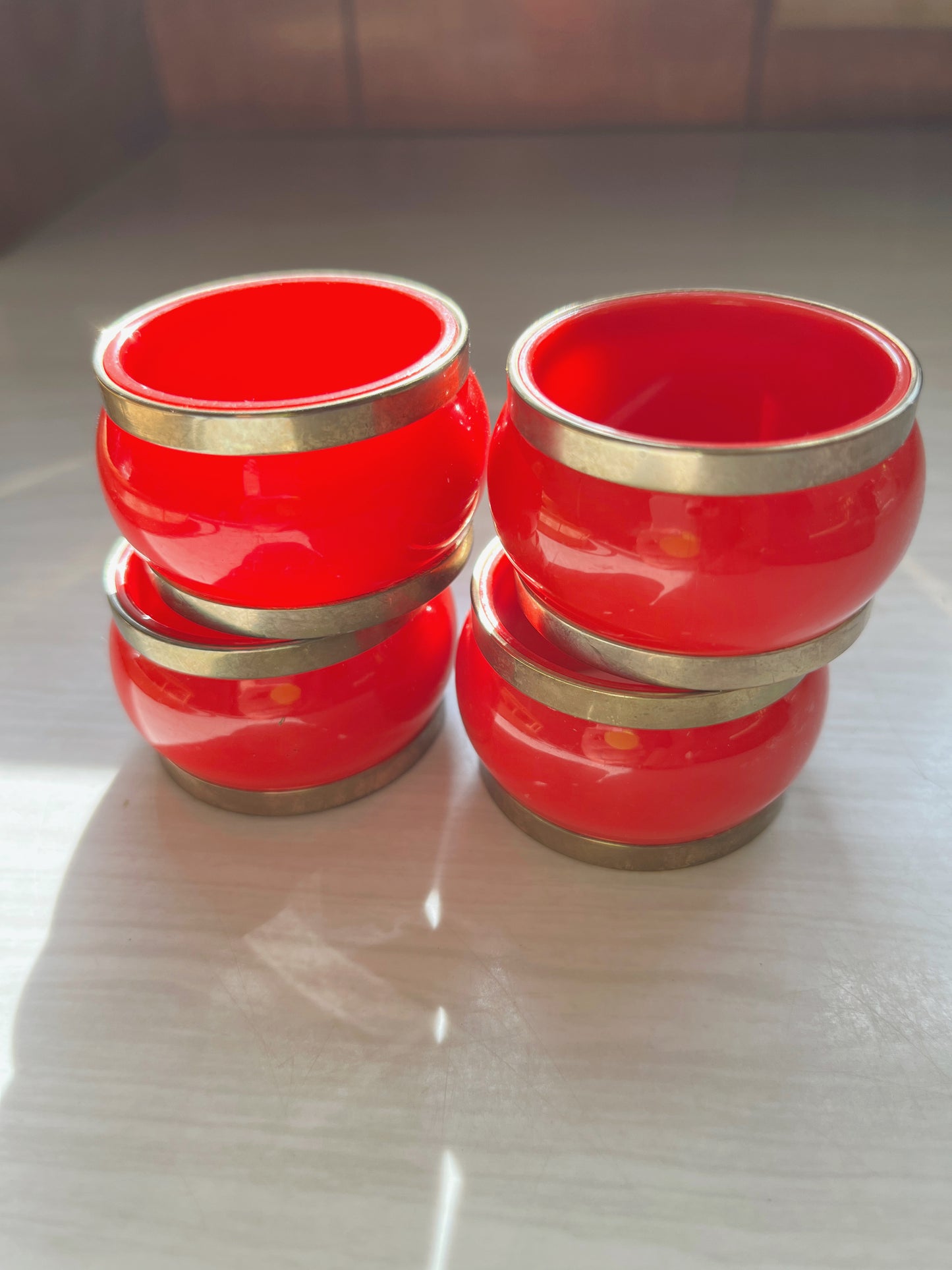 Set of 4 Red Napkin Rings