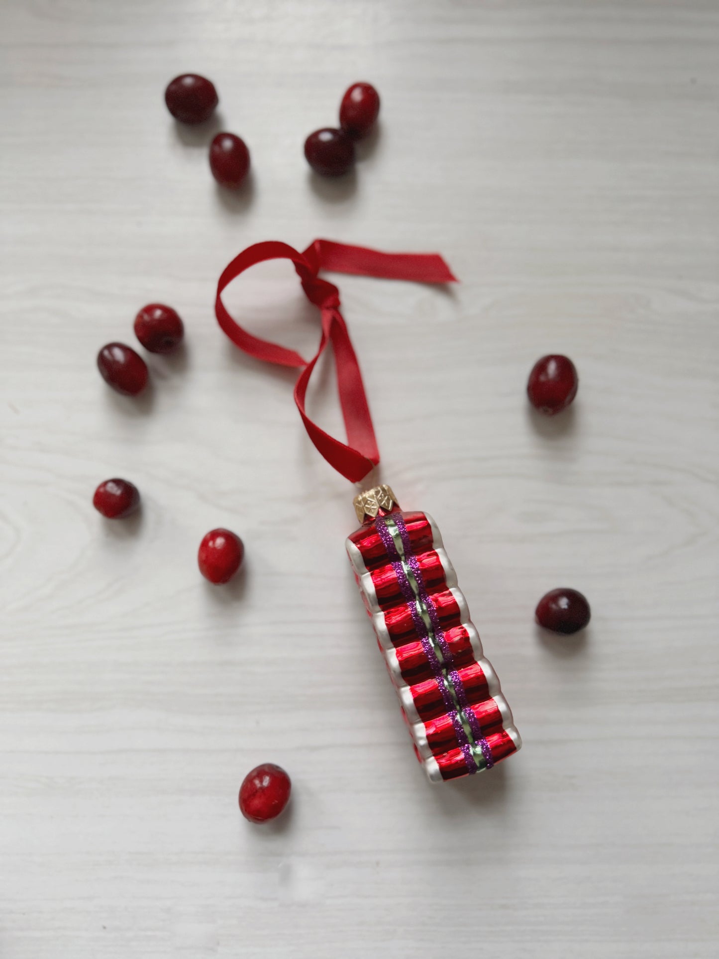 Ribbon Candy Glass Ornament