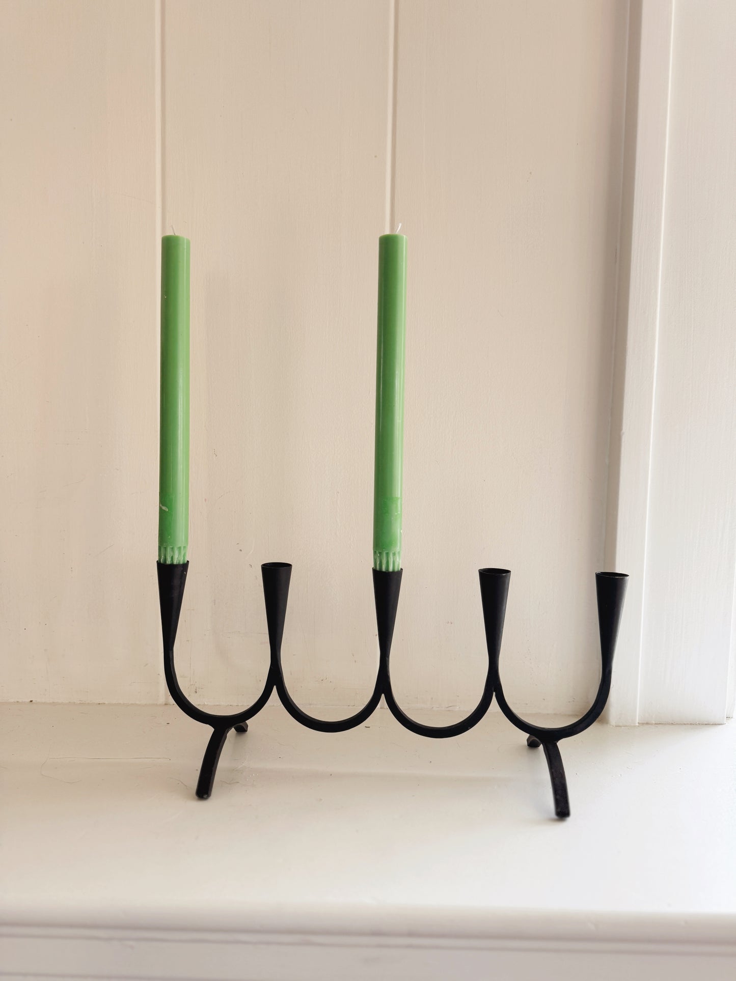 Midcentury Forged Iron Candleholder