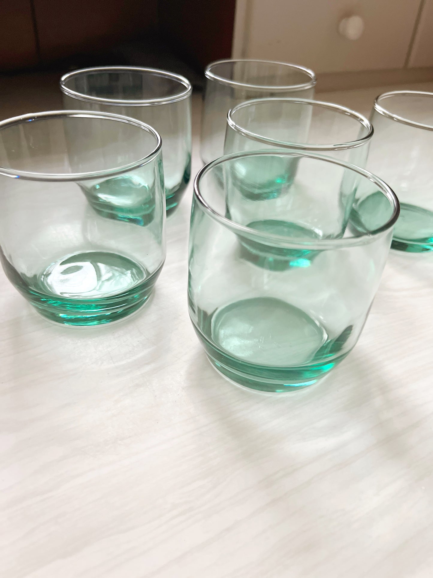 Teal Anchor Hocking Juice Tumblers