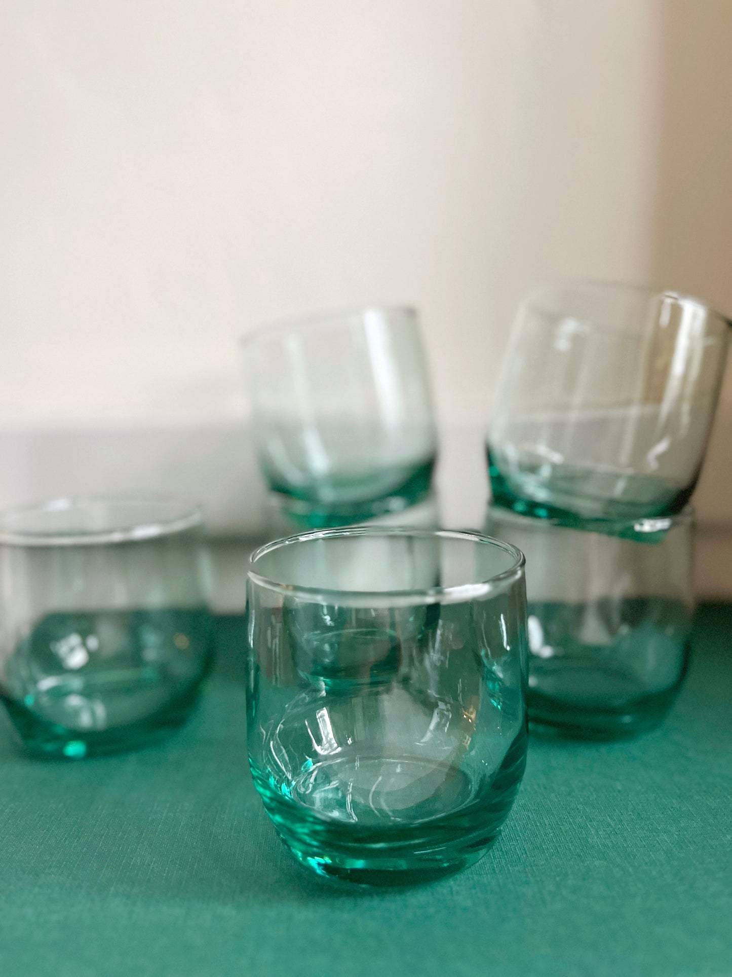 Teal Anchor Hocking Juice Tumblers