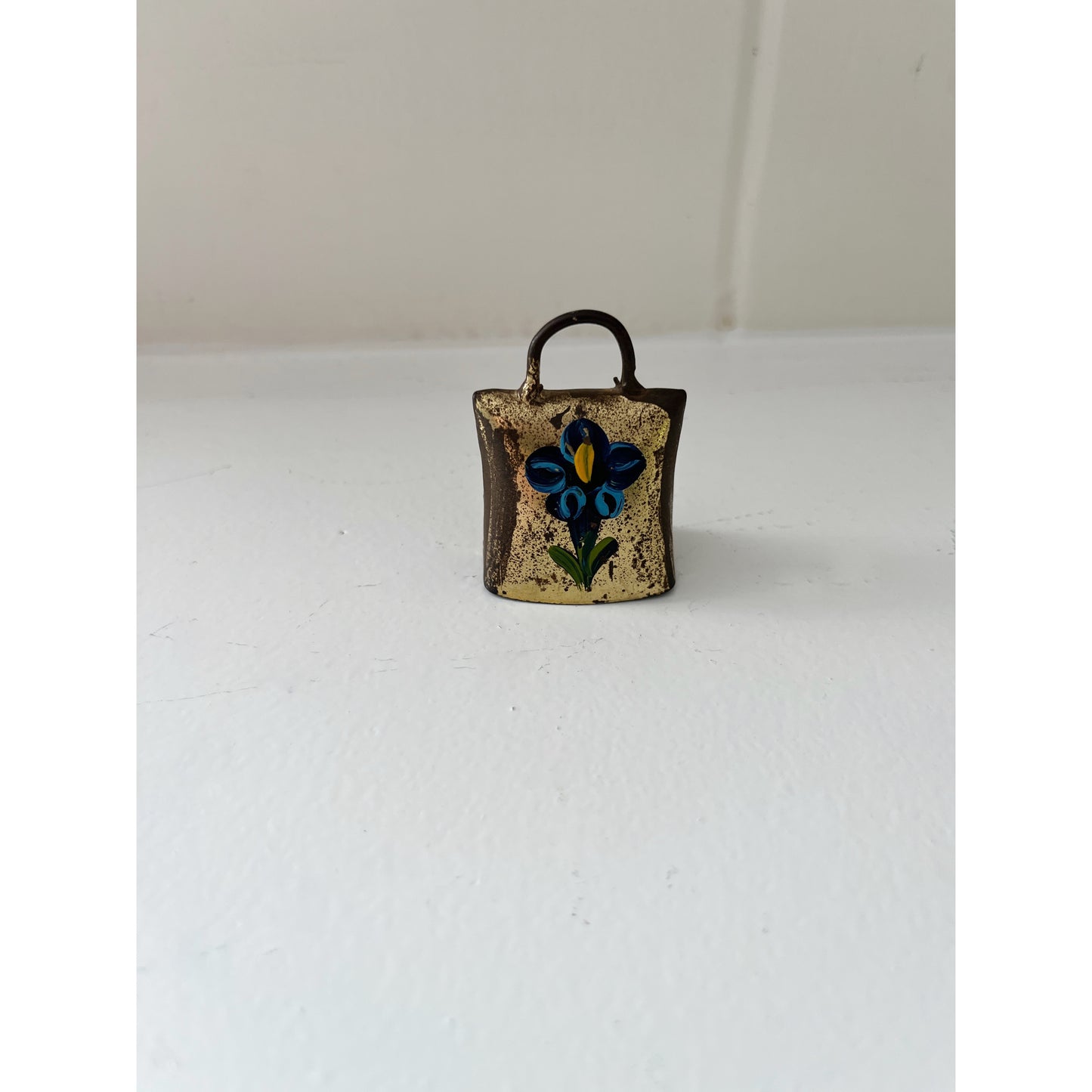 Metal Bell with Violets