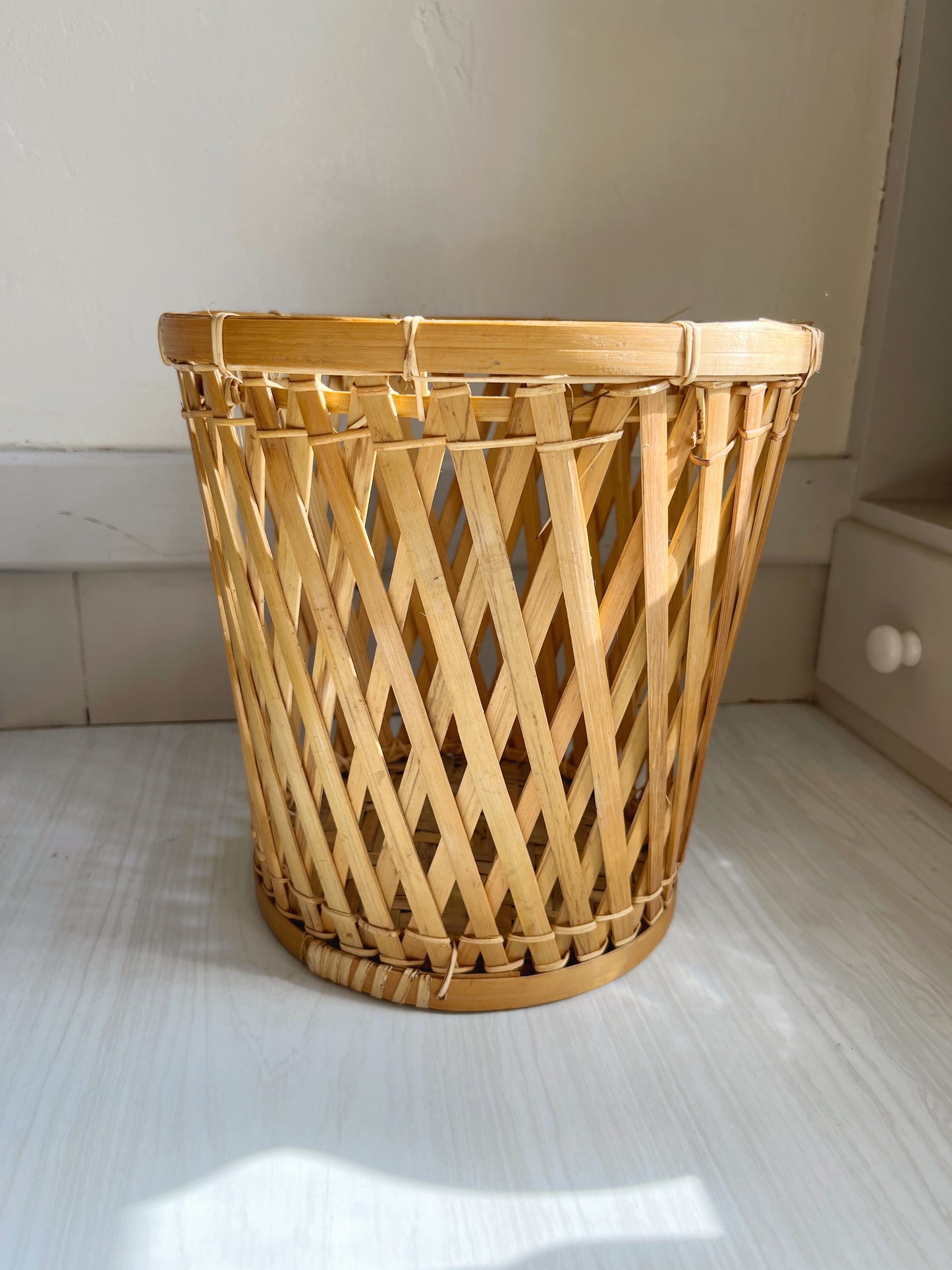 Rattan Wastebasket