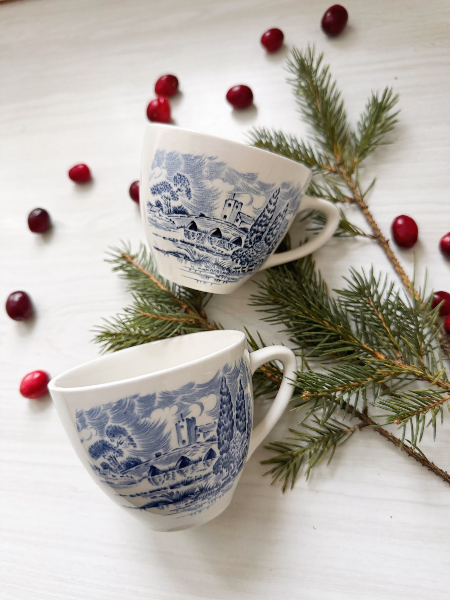 Blue & White Wedgewood Teacups