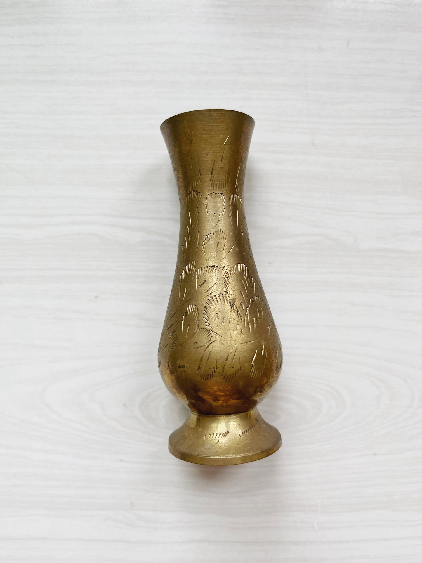 Etched Brass Vase