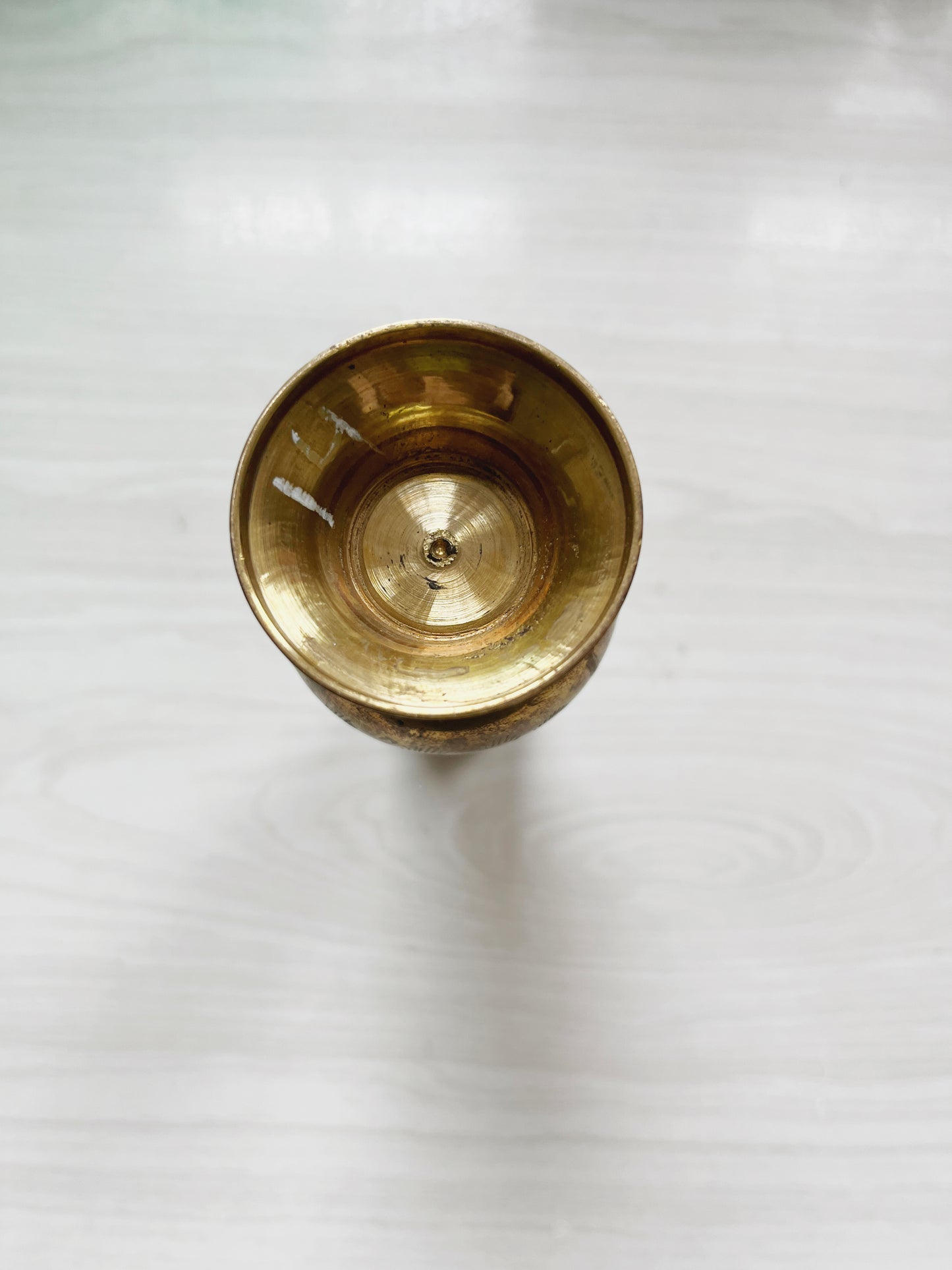Etched Brass Vase
