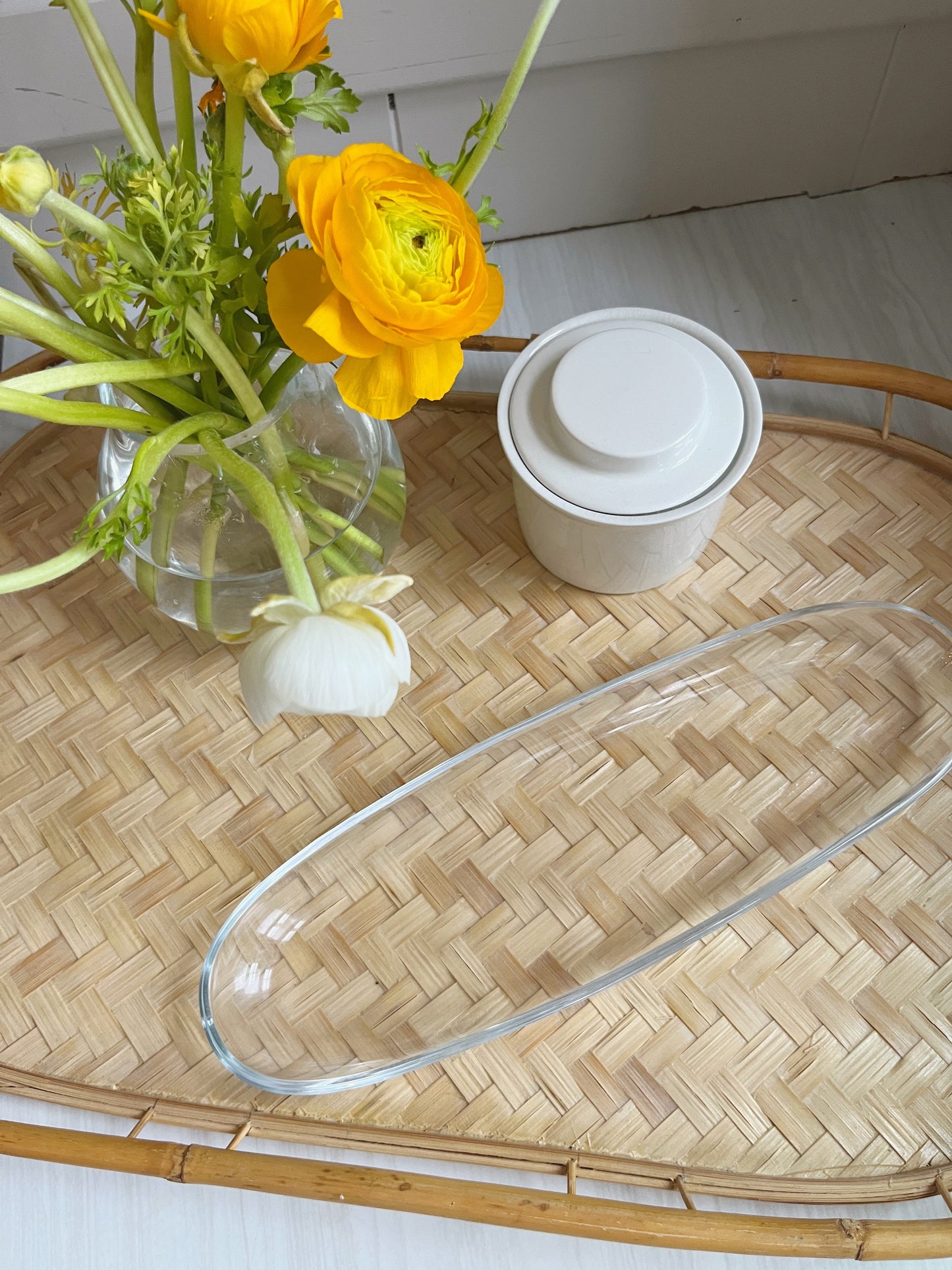 Set of 2 Glass Serving Trays
