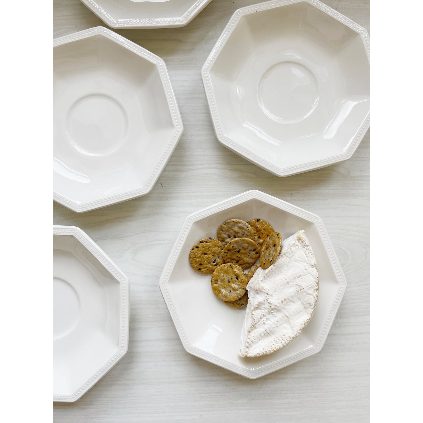 Set of 5 Johnson Ironstone Dessert Plates