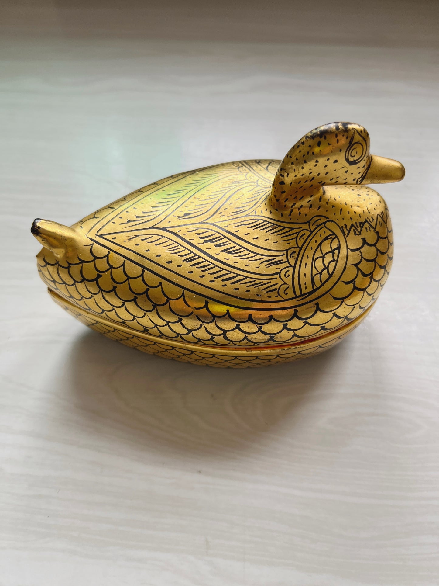 Gold Lacquer Duck Box