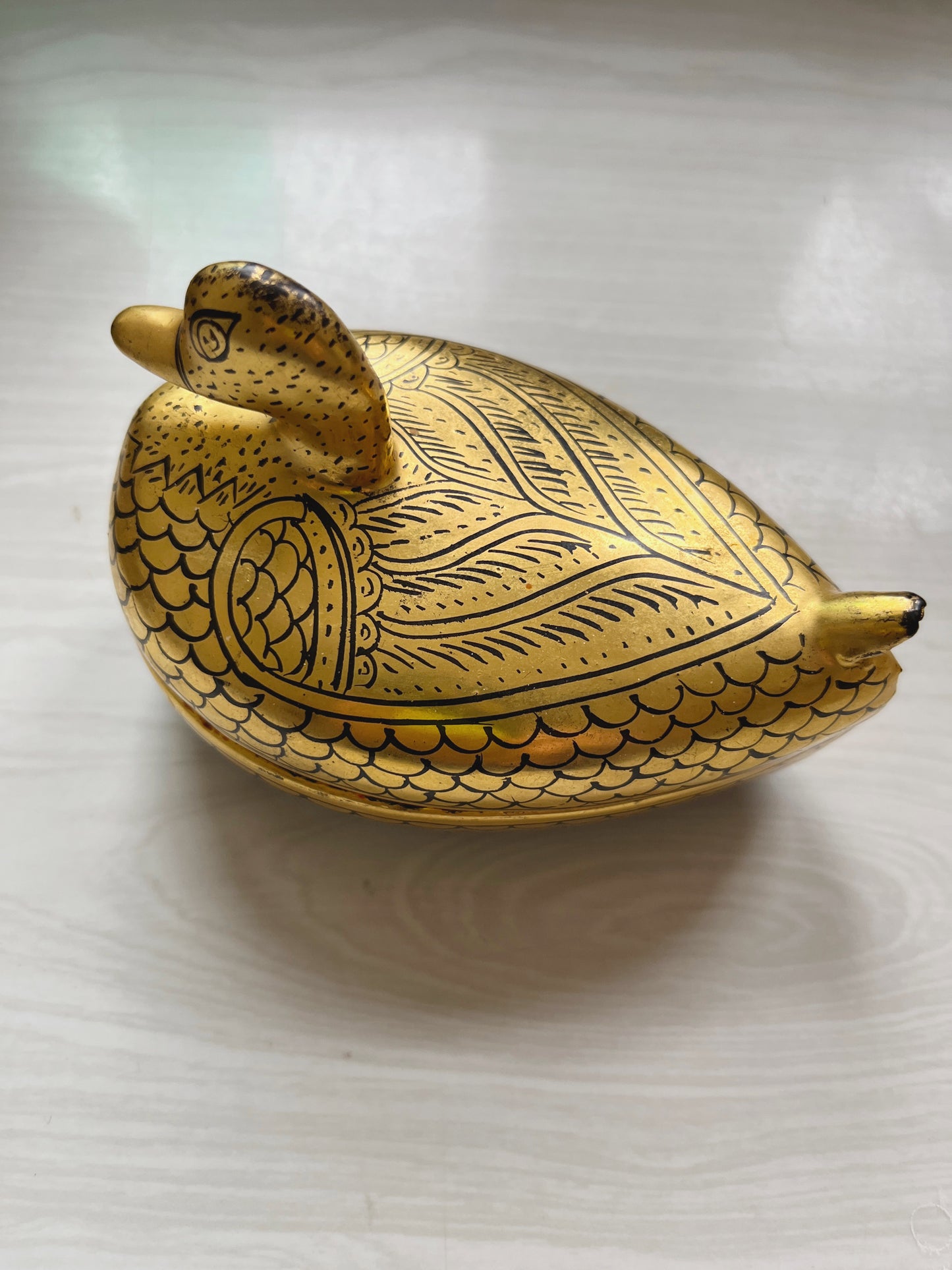 Gold Lacquer Duck Box