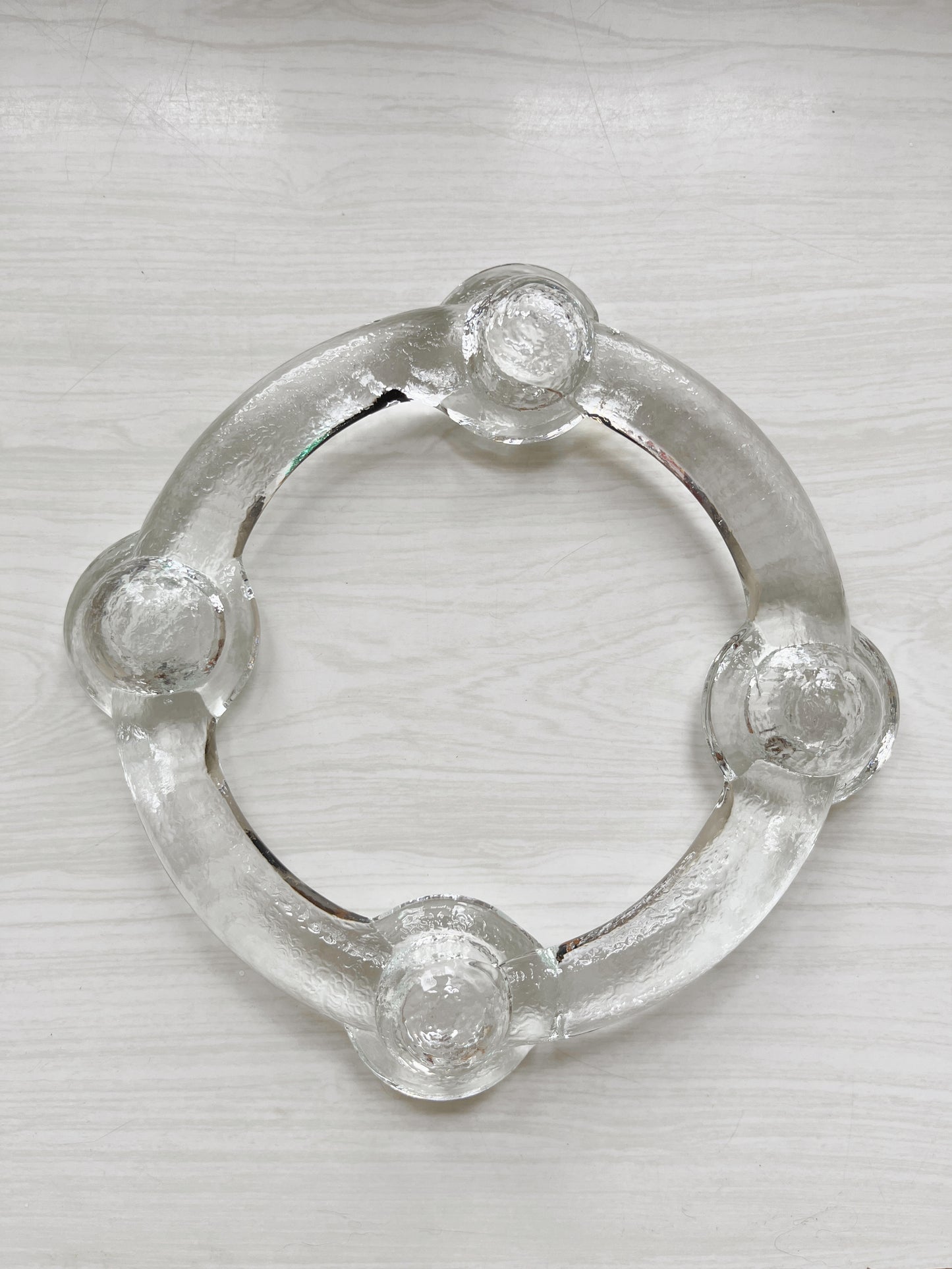 Swedish Glass Candleholder from Pukeberg