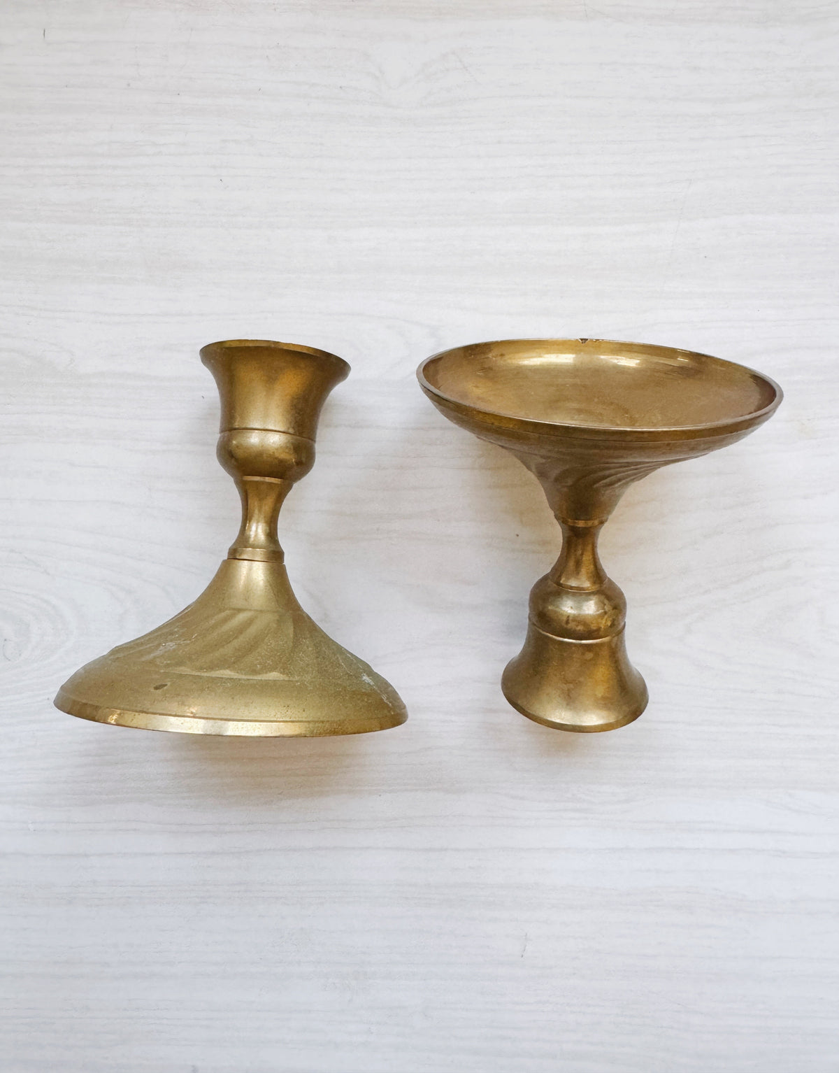 Set of 2 Brass Candleholders