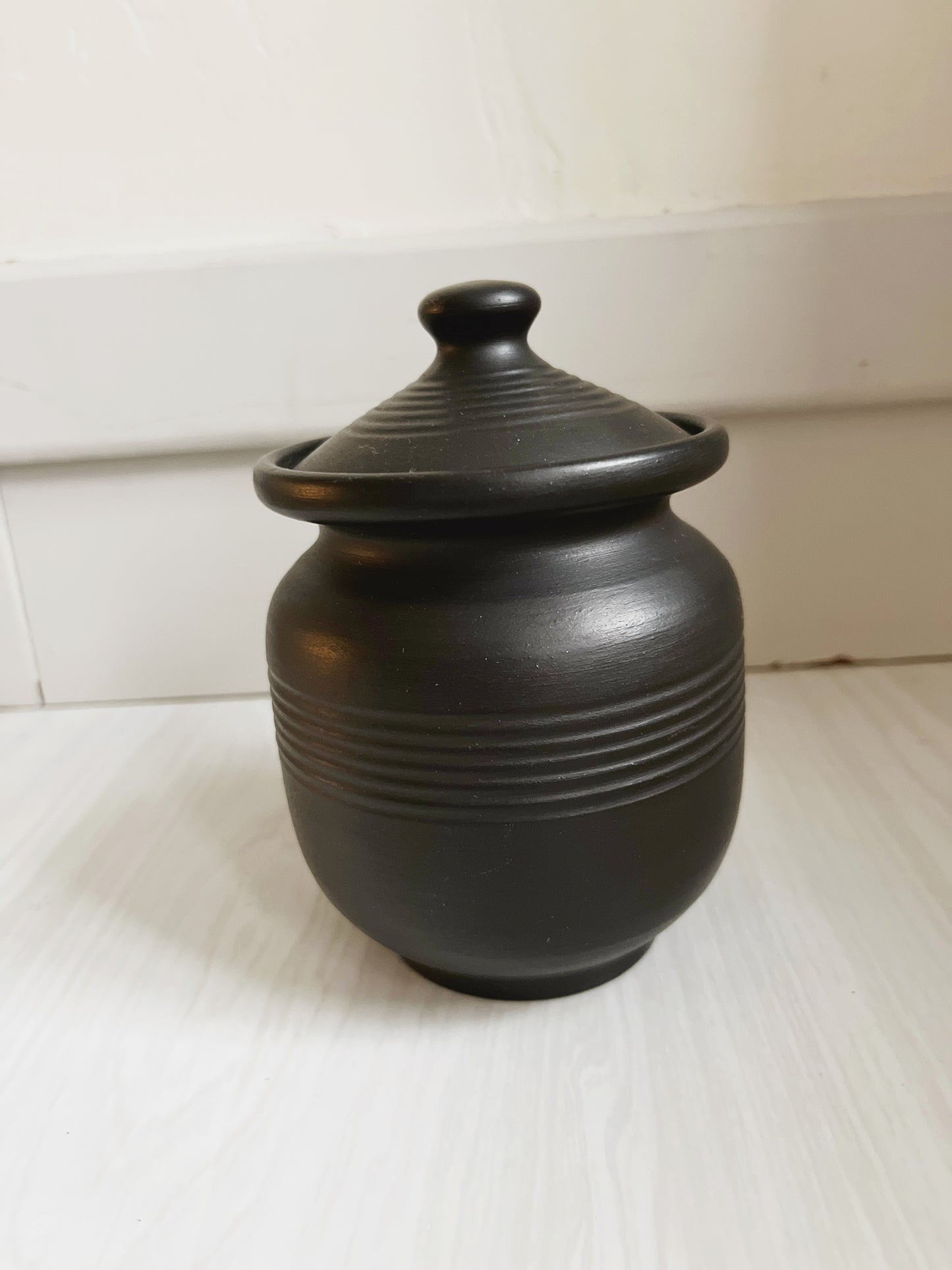 Handmade Black Lidded Vessel