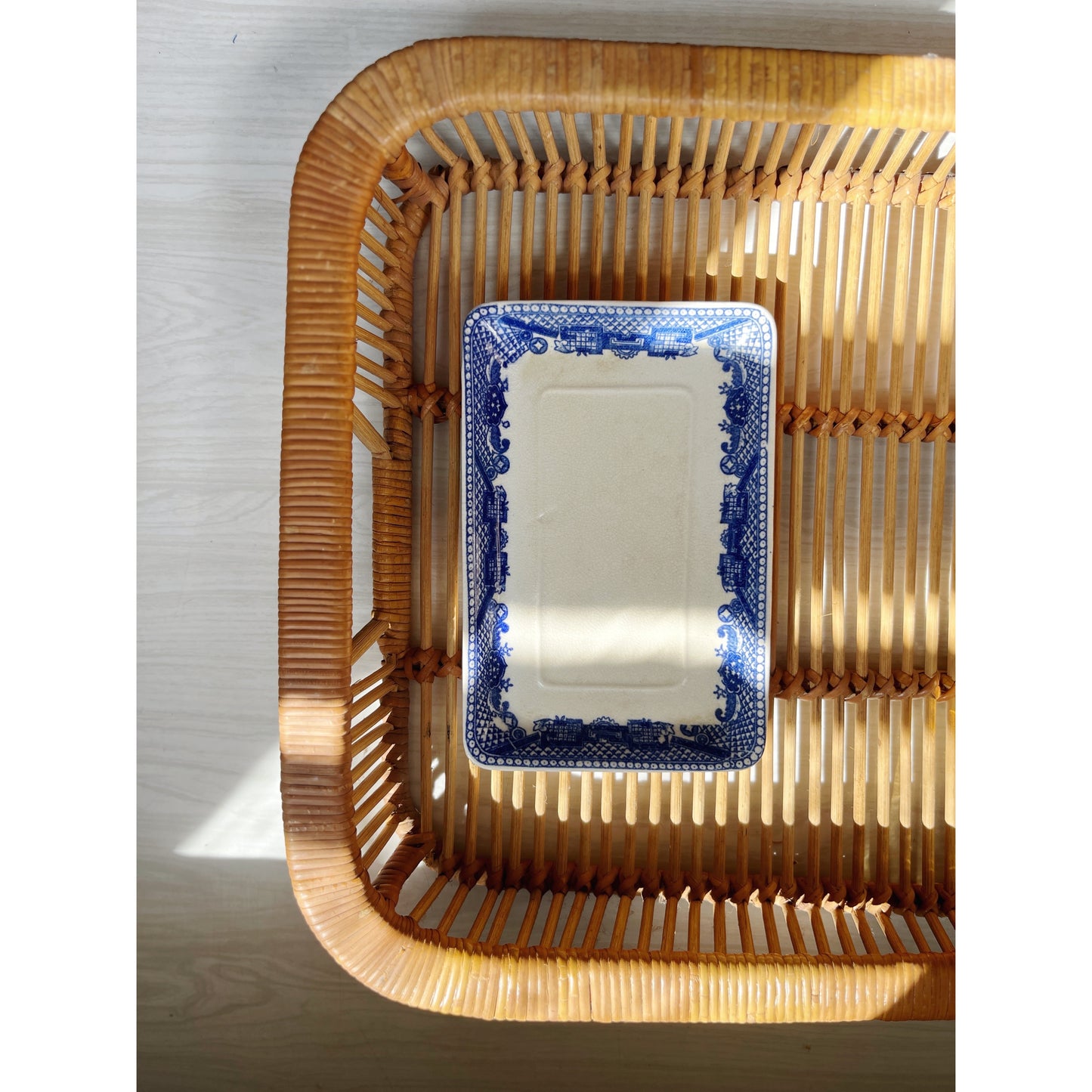 Blue & White Rectangular Tray