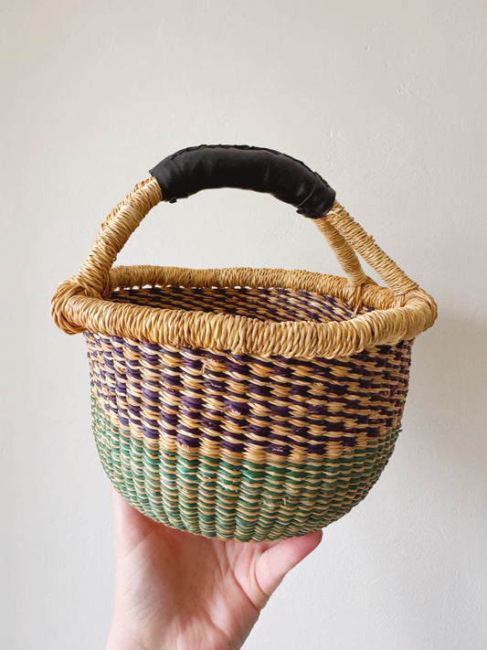 Green & Purple Bolga Basket