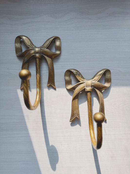 Custom Listing for Victoria (Brass Bow Wall Hooks)