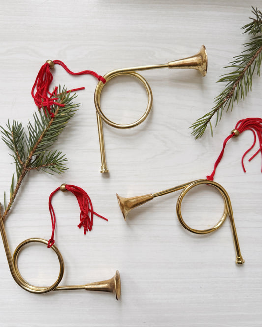 Brass Horn Ornaments.