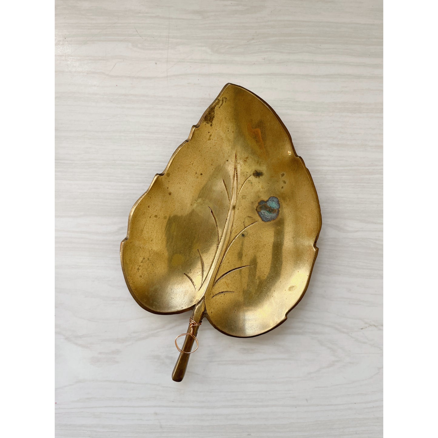 For appalachian_heirlooms: Brass Leaf Dish