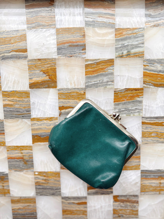 Green Leather Coin Purse