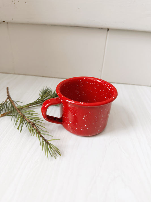 Red Enamelware Espresso Mug