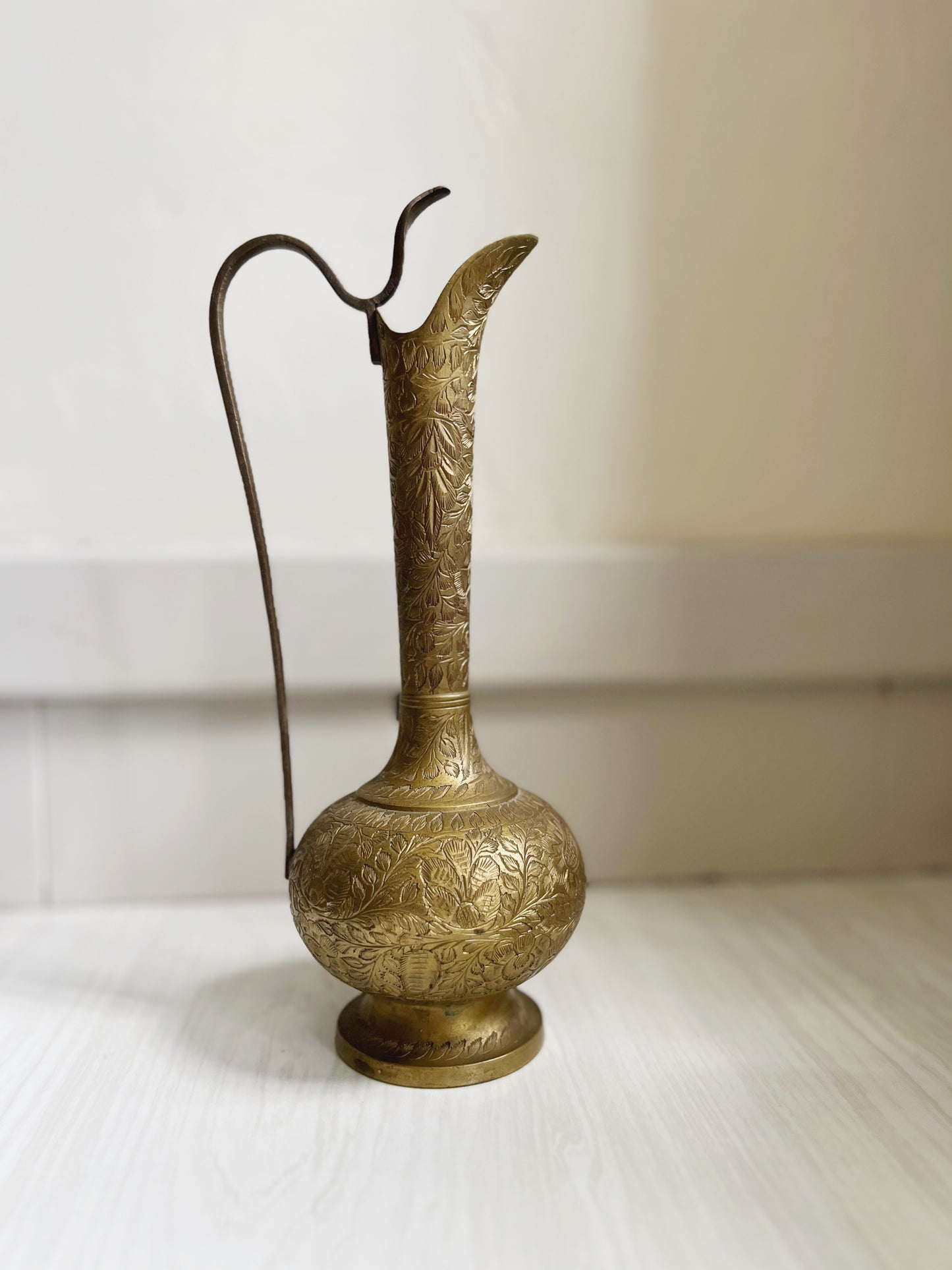 Etched Brass Oil Decanter