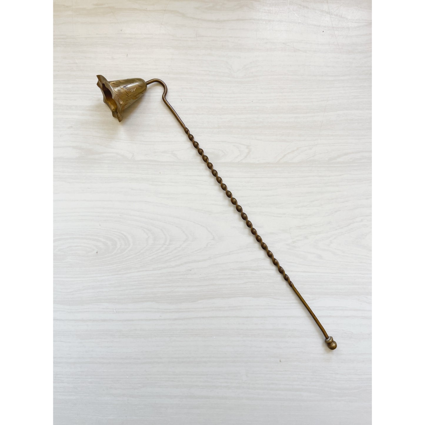 Etched Brass Candle Snuffer