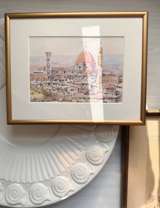 European Cathedral Watercolor (signed)