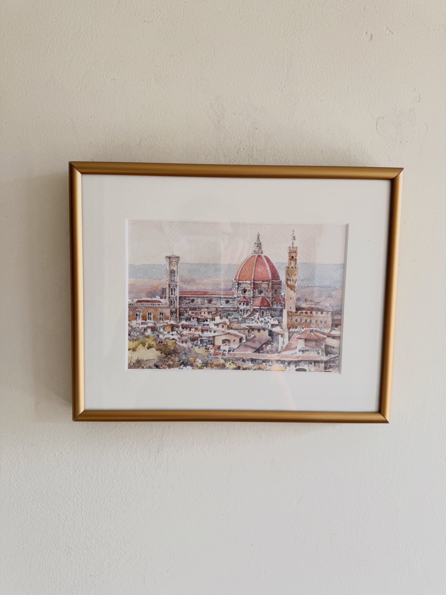European Cathedral Watercolor (signed)