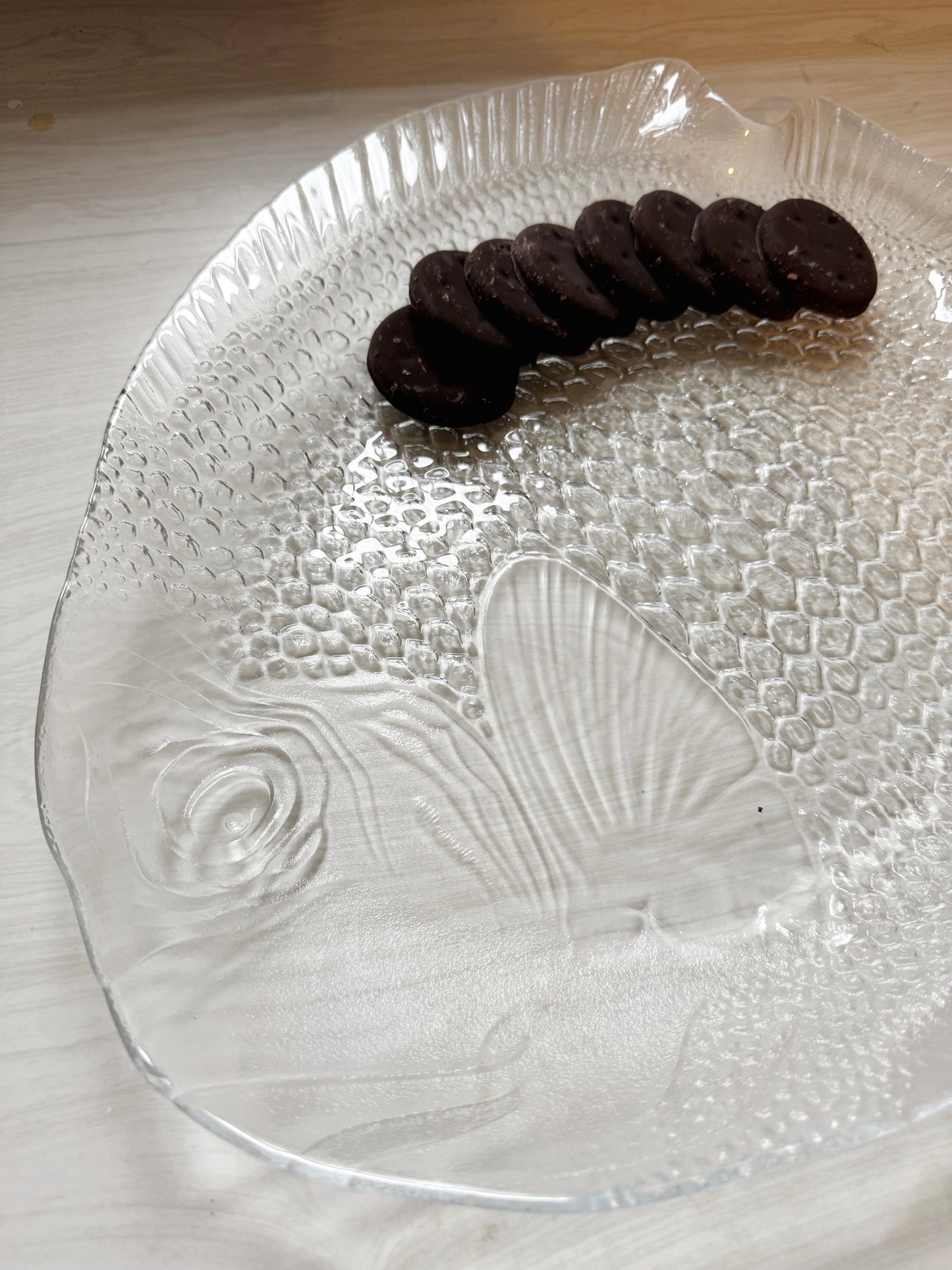 Pressed Glass Fish Platter
