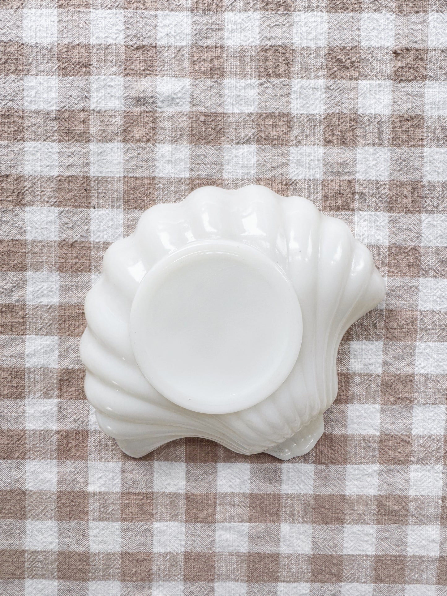 Milk Glass Shell Dish
