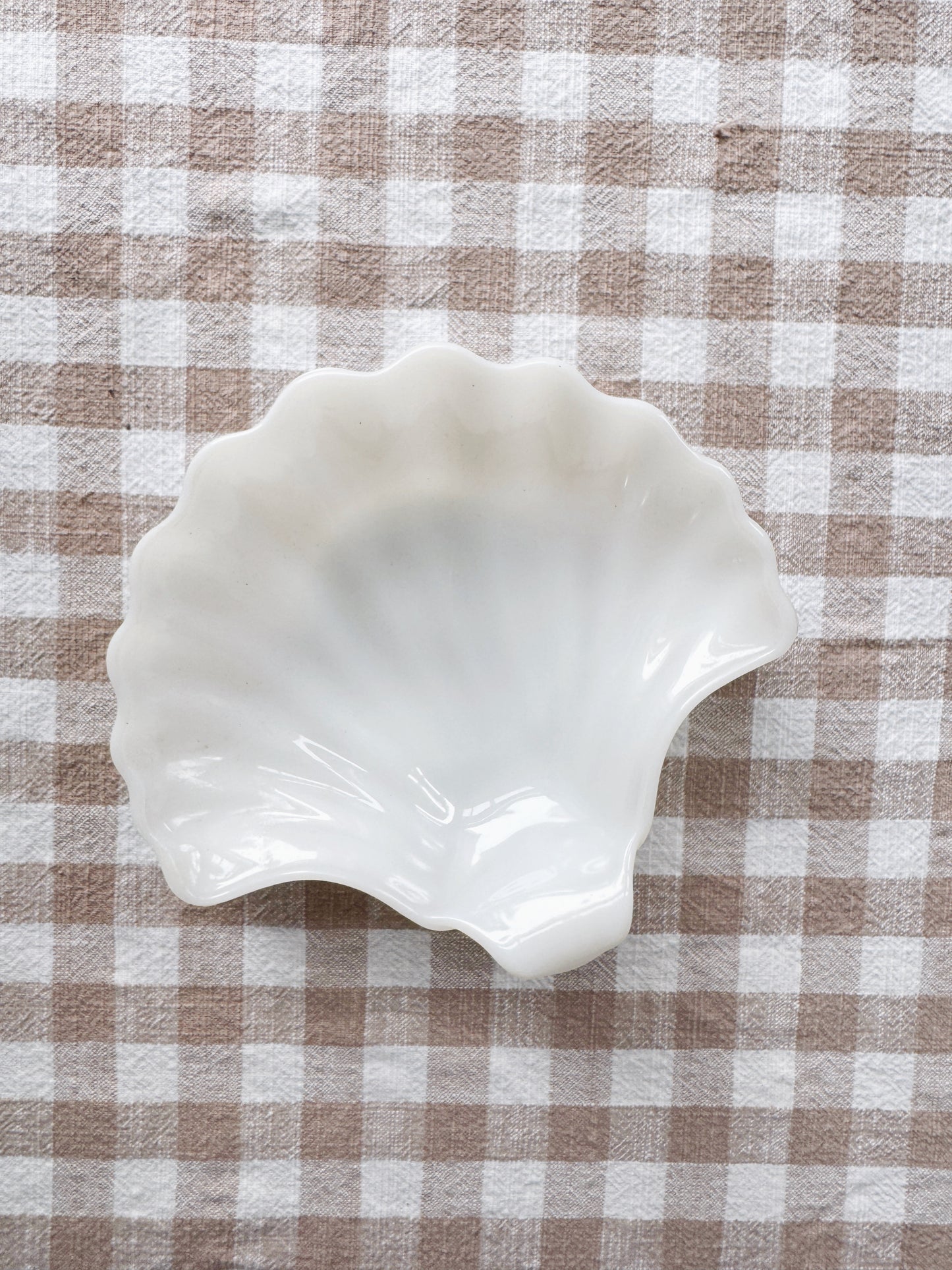 Milk Glass Shell Dish