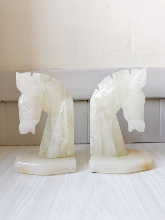 Onyx Horse Bookends
