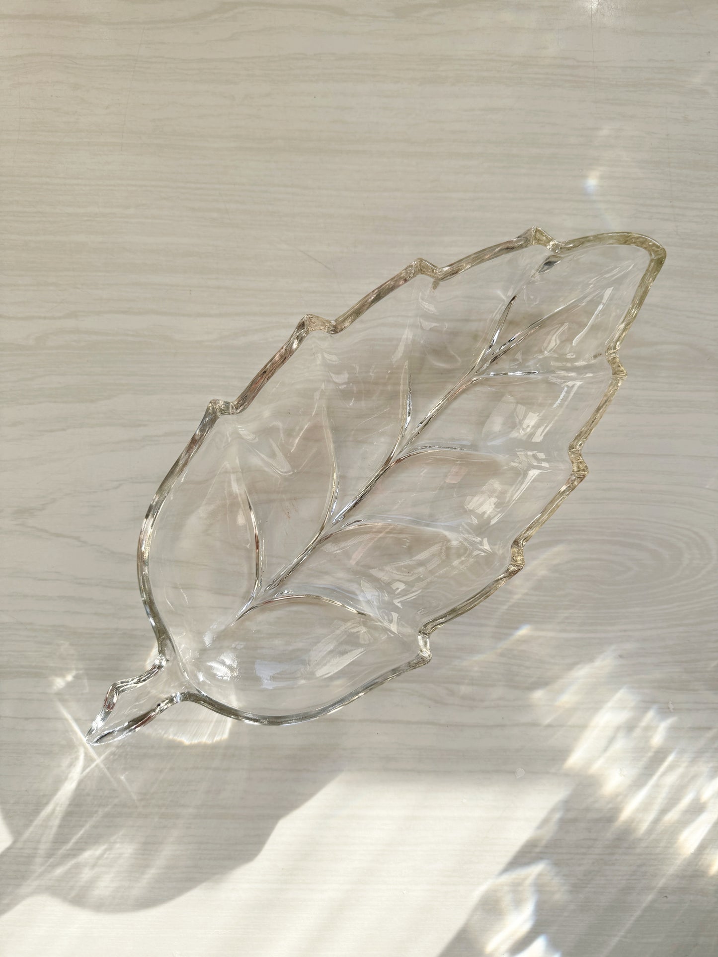 Cut Glass Leaf Dish