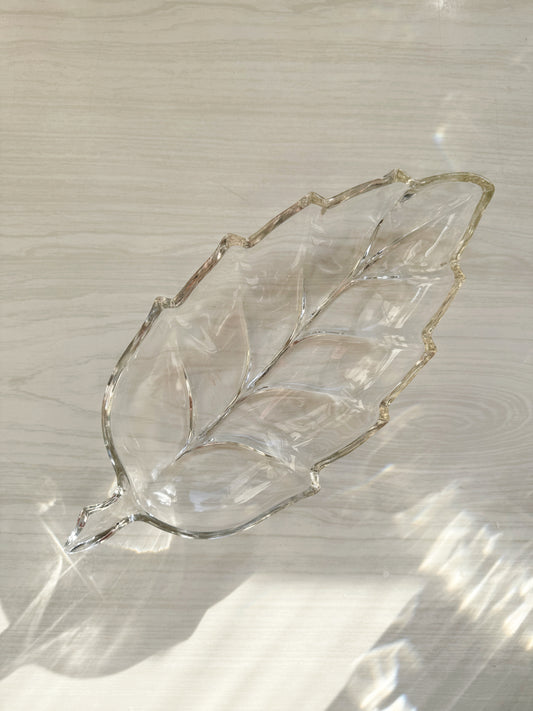 Cut Glass Leaf Dish