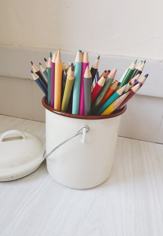 Lidded Enamelware Container
