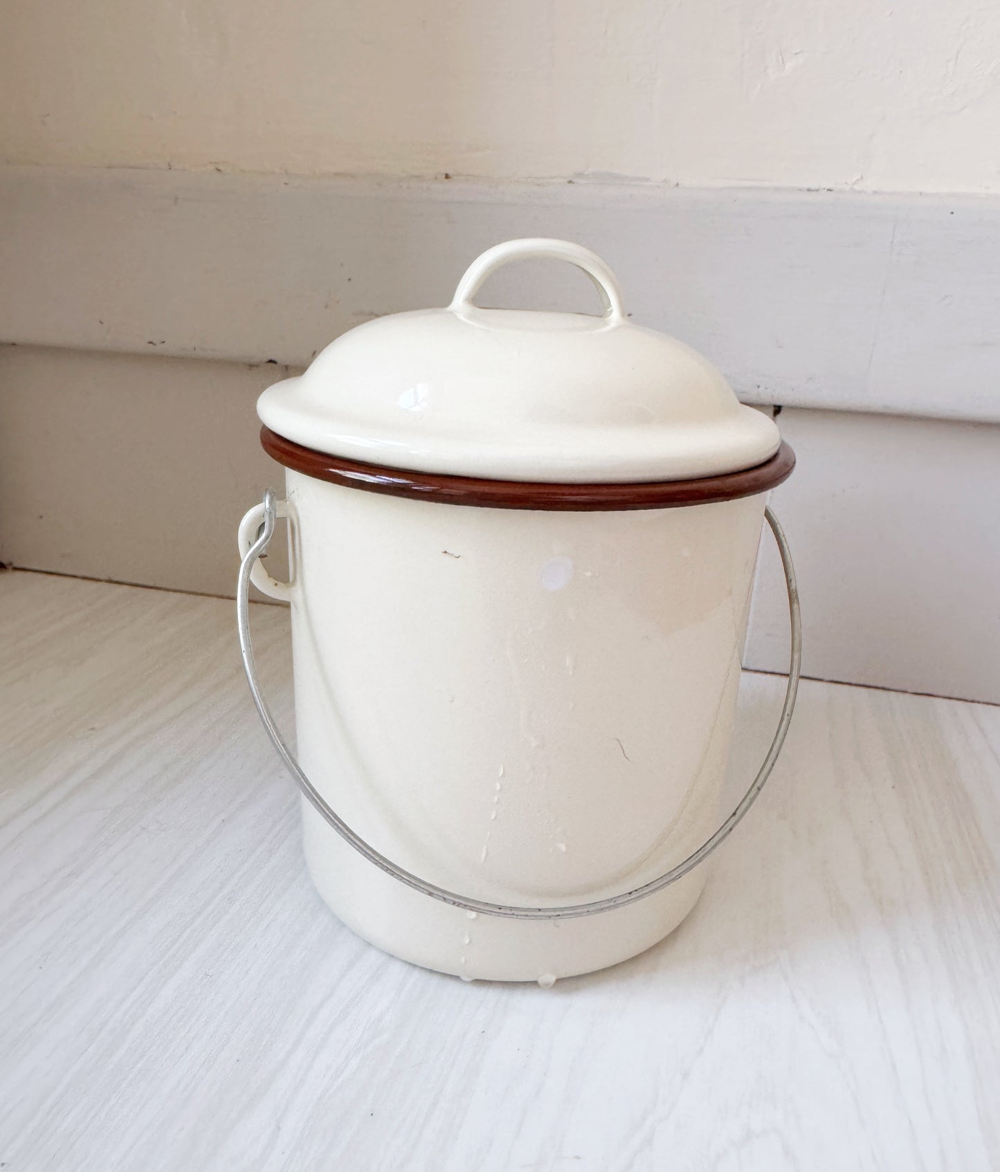 Lidded Enamelware Container