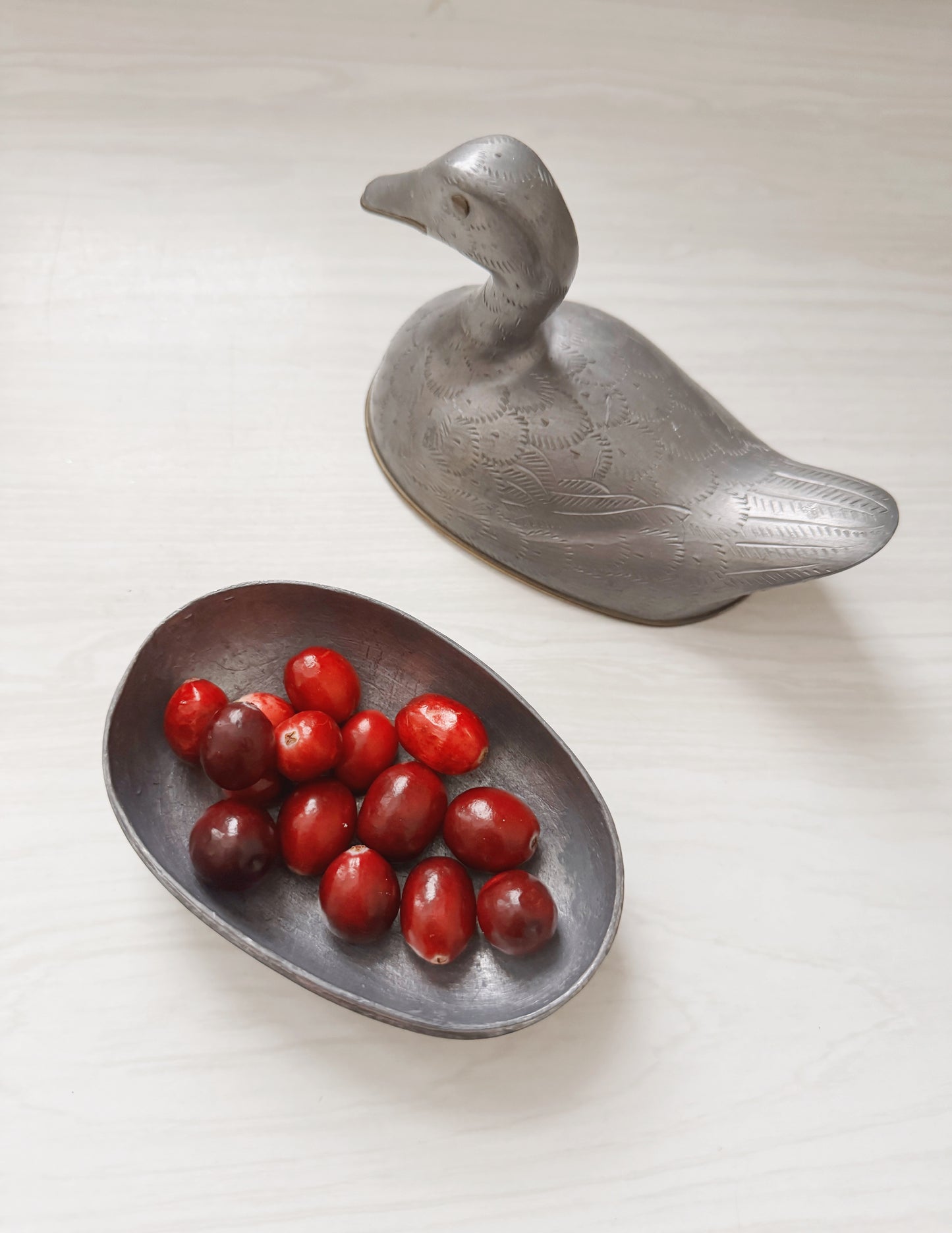 Pewter Duck Lidded Box