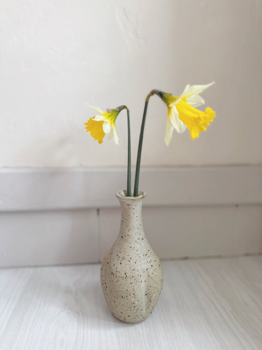 Speckled Pottery Bud Vase