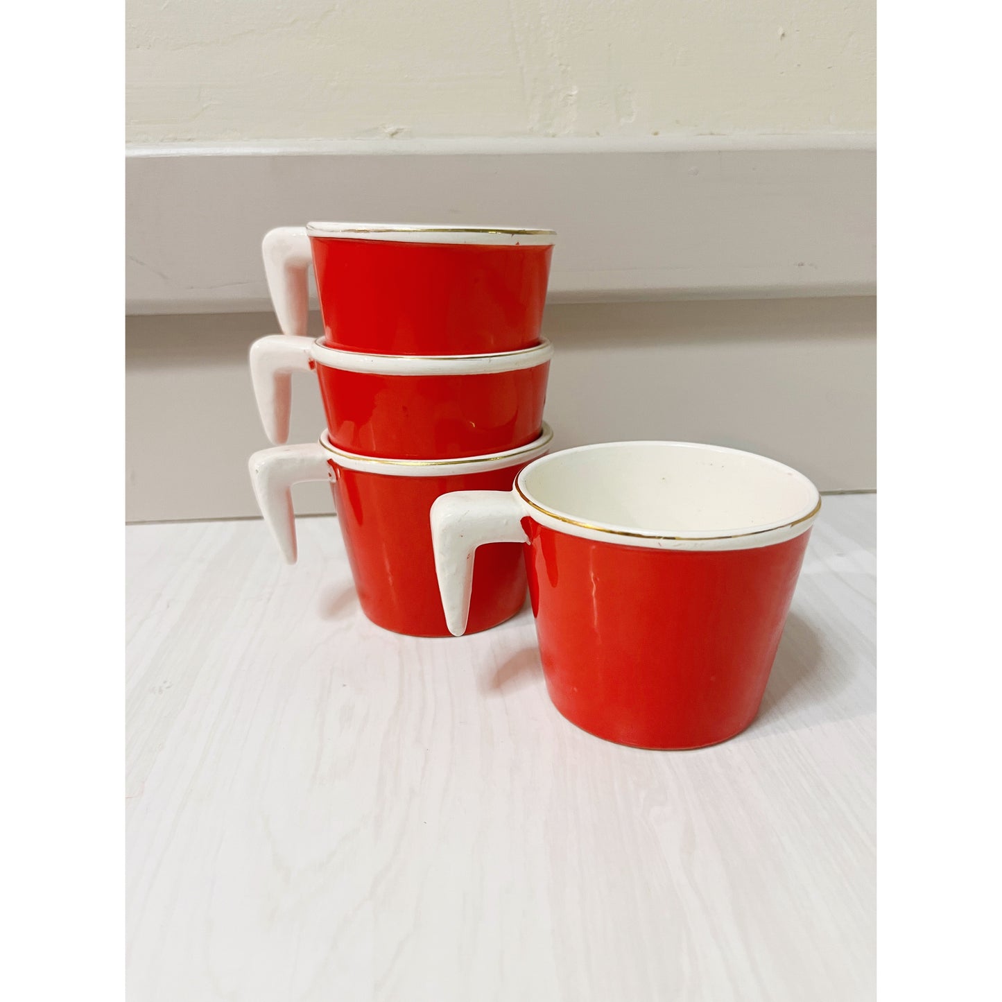 Set of 4 Red Mugs