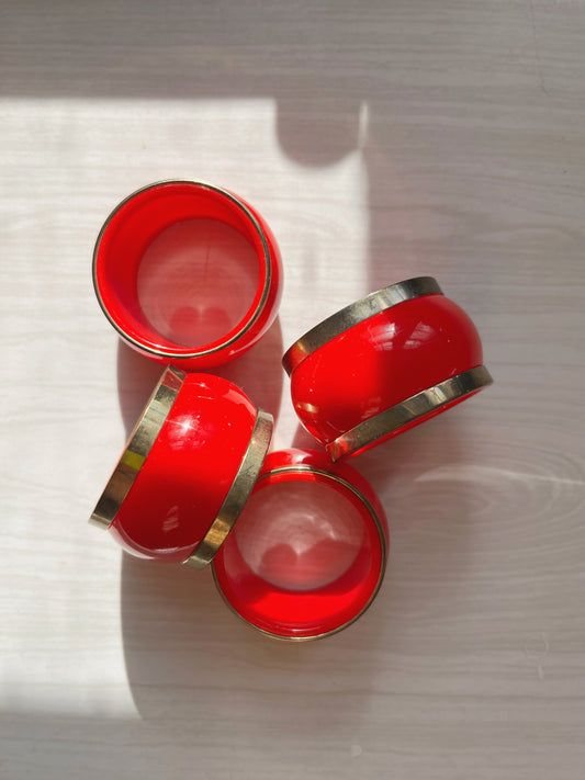 Set of 4 Red Napkin Rings