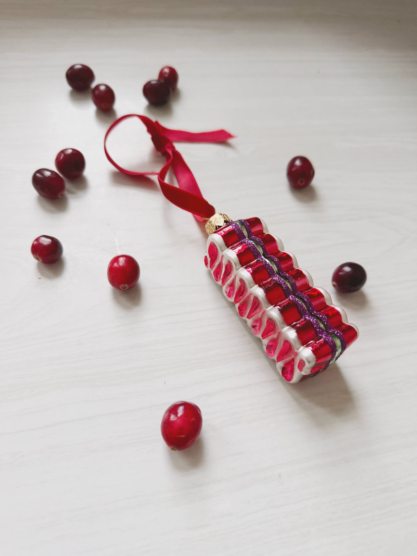 Ribbon Candy Glass Ornament
